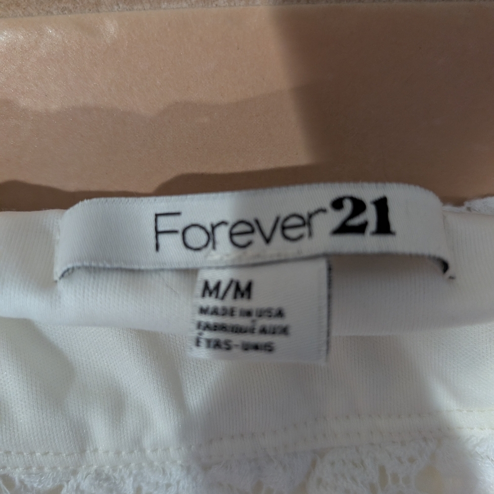Forever 21 Cream Lace Detail Top
